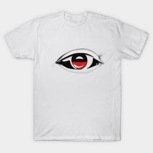 Abstract Red and Black Eye Design on Dark Background No. 550 T-Shirt